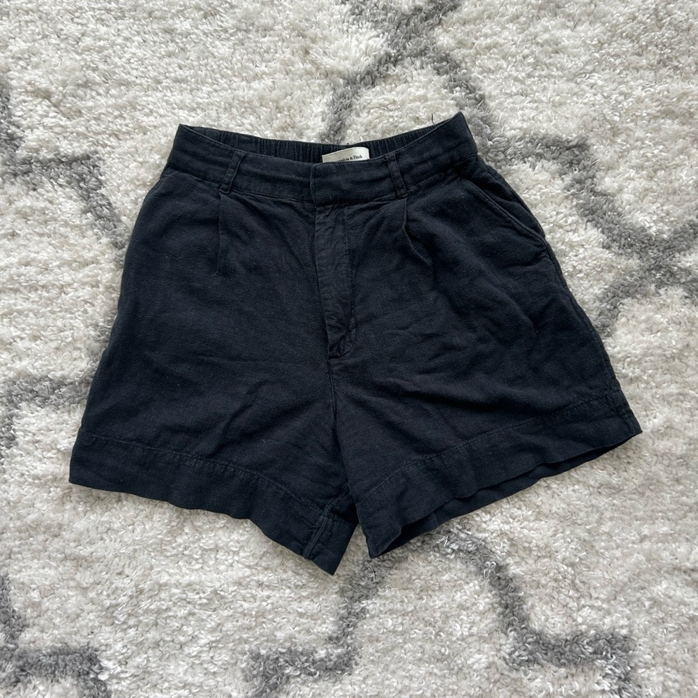 Abercrombie & Fitch Black Linen Shorts